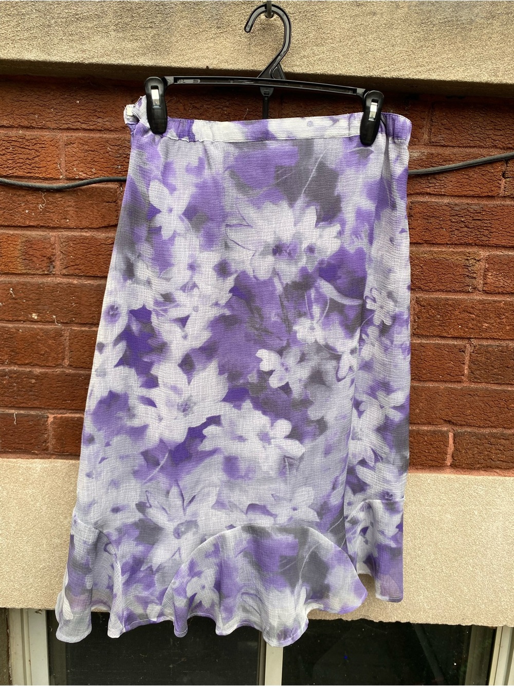 Alfred Dunner Lavender Floral Midi Skirt - Picture 2 of 3